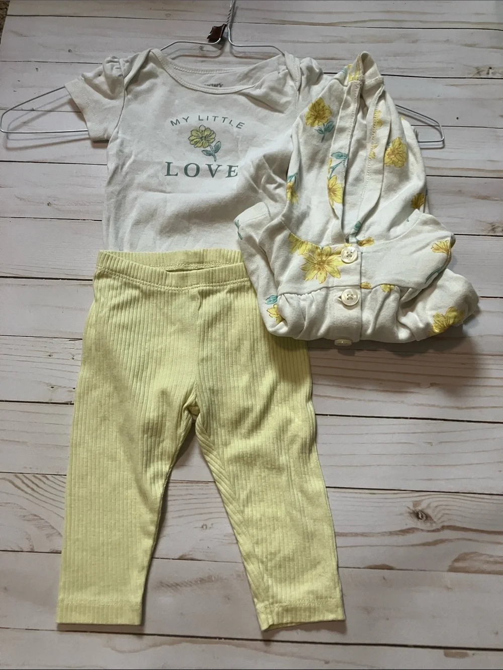 Carter's Cream and Yellow Floral 3-Piece Matching Set - Picture 1 of 8